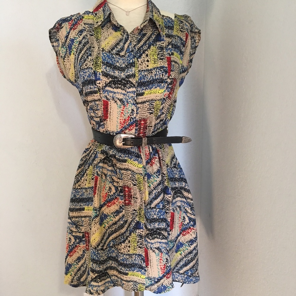 Chiffon fit and flare mini dress